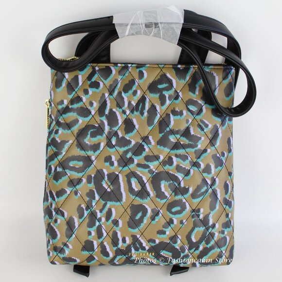 NWT Ted Baker Quiltoe Leopard Quilted Backpack Bag, Streetwear and Travel main image 4